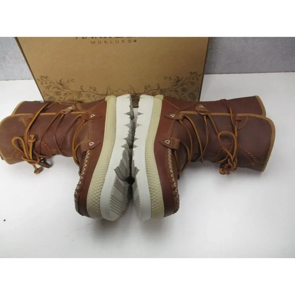 Manitobah Footwear Pacific Half Winter Boots Oak Brown Womens Sz 7